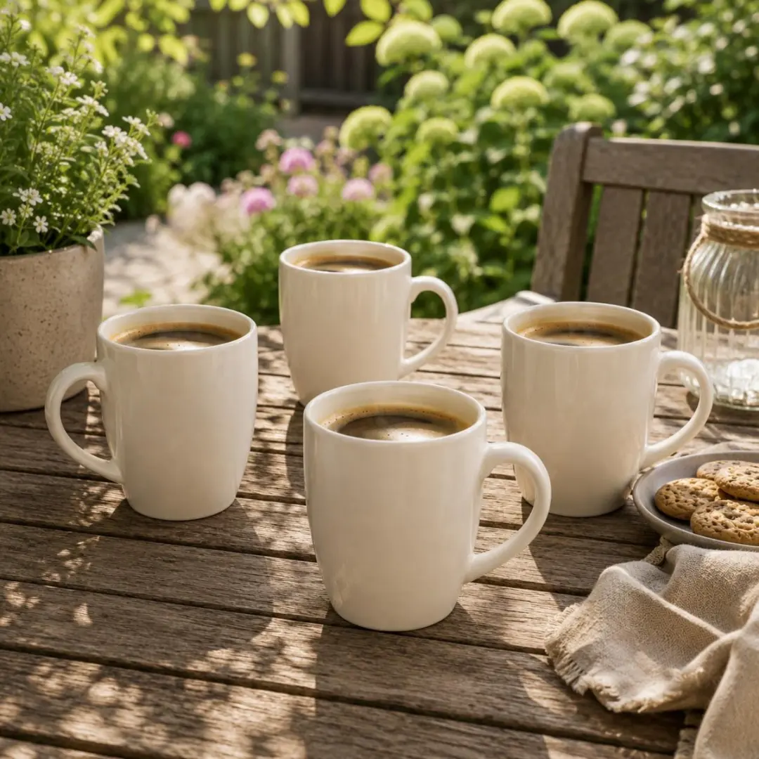 Excellent Houseware Koffiemok Granada - 8 Stuks 360ml - Keramiek