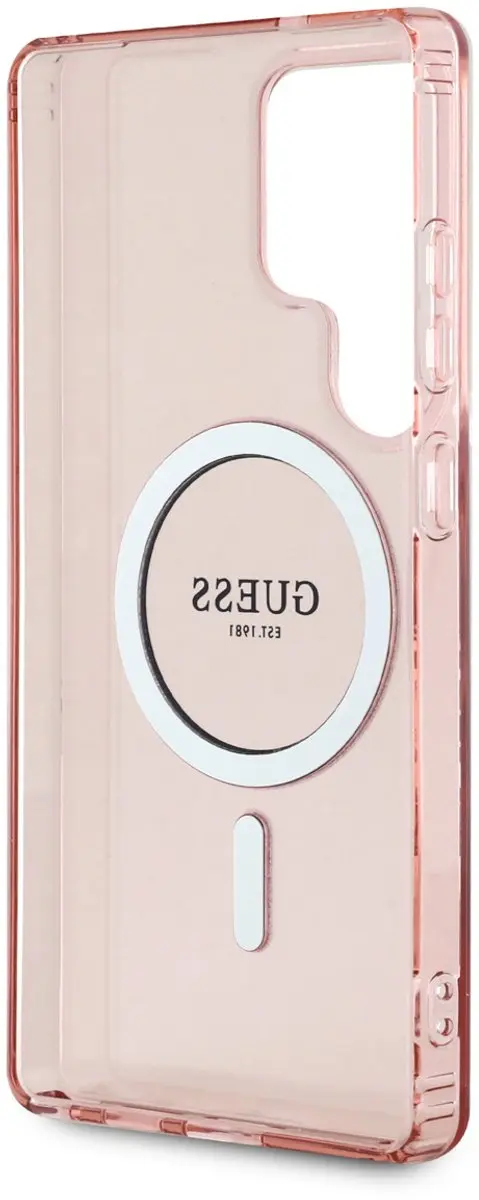 GUESS MagSafe Glitter Gradient Hoesje - Samsung Galaxy S25 Ultra - Roze