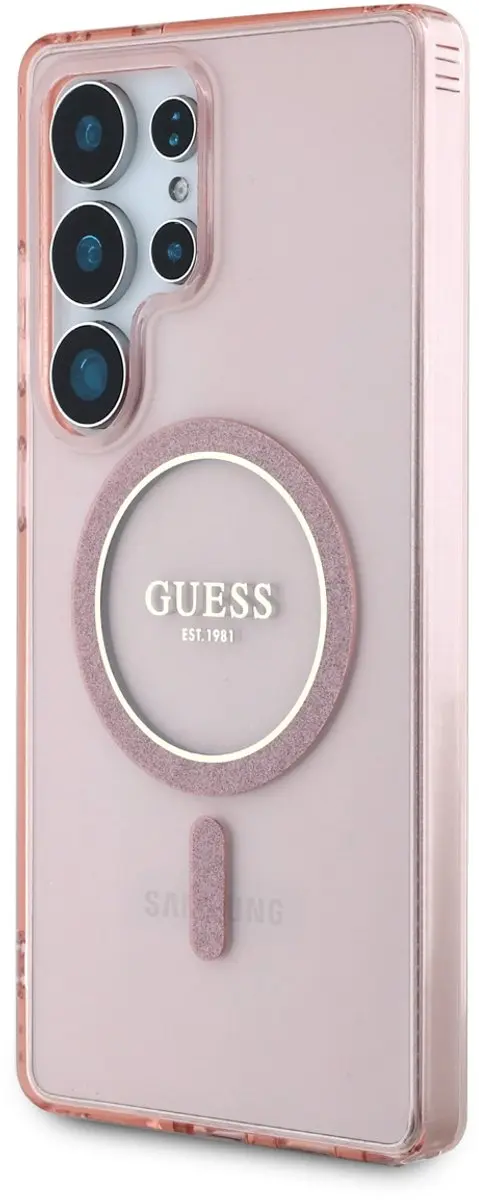 GUESS MagSafe Glitter Gradient Hoesje - Samsung Galaxy S25 Ultra - Roze