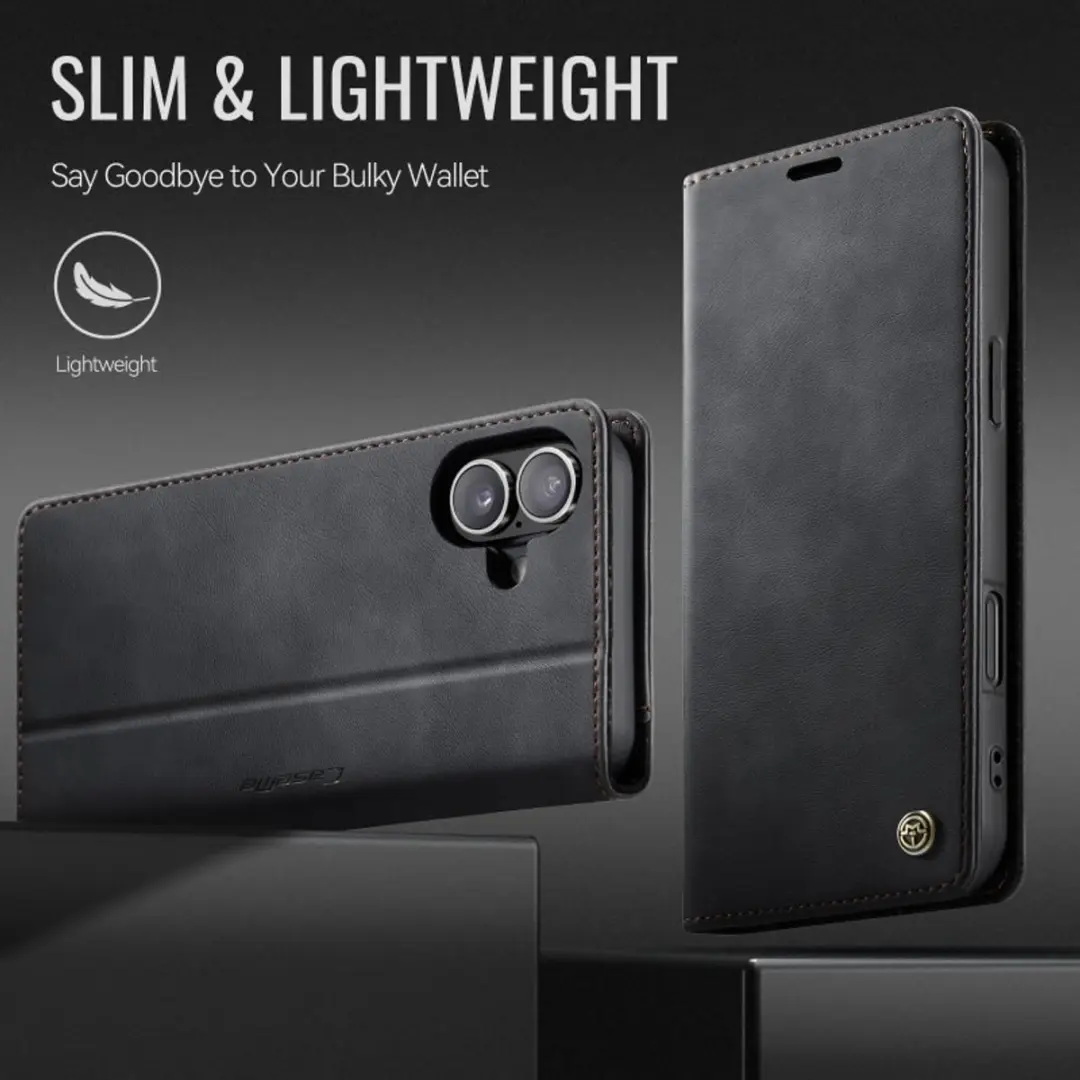 CaseMe iPhone 16 Plus Wallet Book Hoesje - PU Leer - Zwart