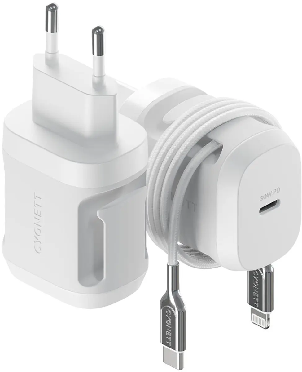 Cygnett PowerMaxx 30W PD GaN Wall Charger - Wit