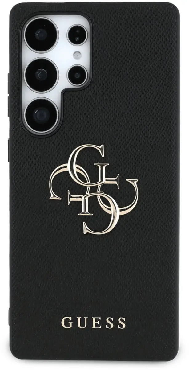 GUESS 4G Metal Logo Saffiano Backcover GUHCS25LPGT4MBK - Zwart