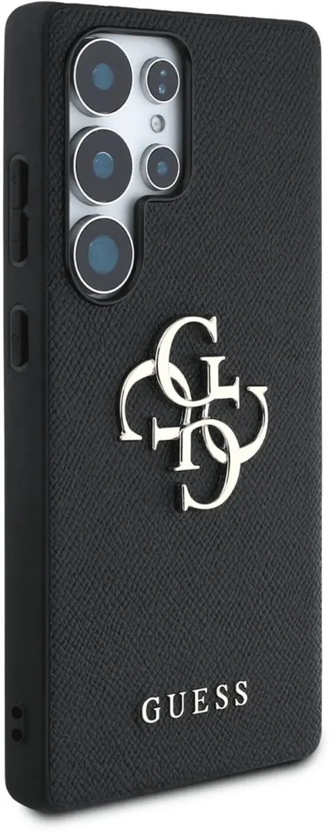 GUESS 4G Metal Logo Saffiano Backcover GUHCS25LPGT4MBK - Zwart