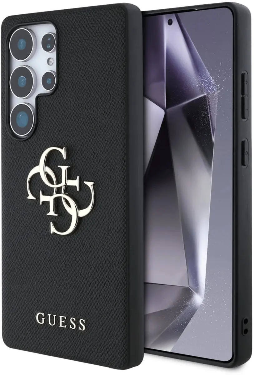 GUESS 4G Metal Logo Saffiano Backcover GUHCS25LPGT4MBK - Zwart
