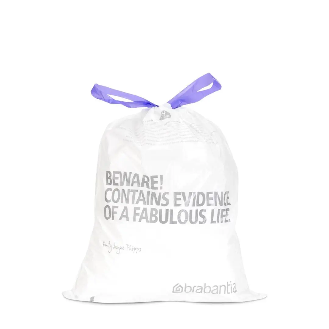 Brabantia PerfectFit Afvalzakken Code D 20 Stuks - 15/20L Wit
