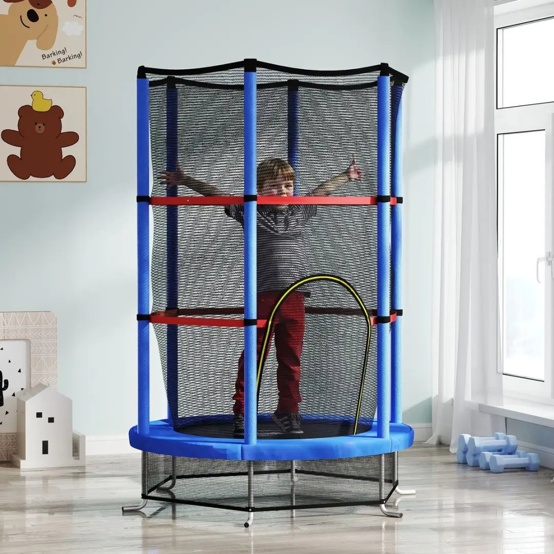 ECTEATOY Kindertrampoline Ø140cm - Blauw - Max. 50 kg