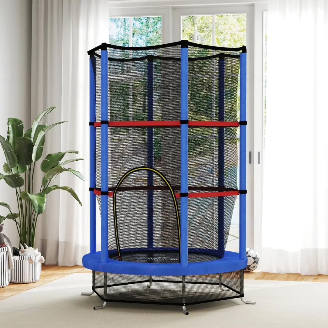 ECTEATOY Kindertrampoline Ø140cm - Blauw - Max. 50 kg