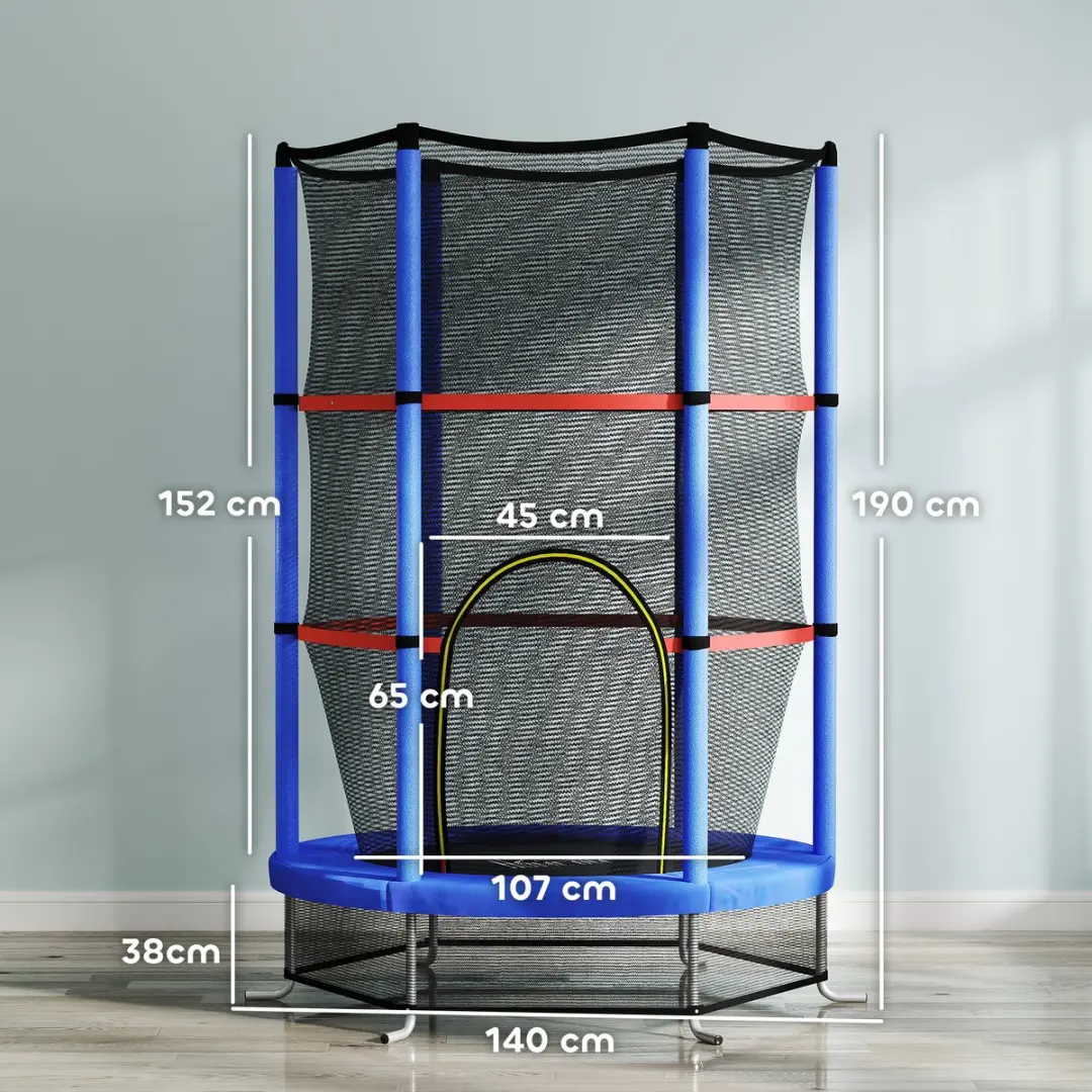 ECTEATOY Kindertrampoline Ø140cm - Blauw - Max. 50 kg - afbeelding 6 van 6