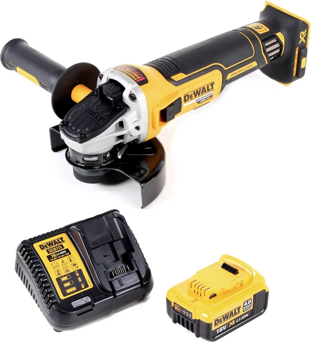 DeWalt DCG 405 M1 Haakse Slijper 18V 125mm - Borstelloos - 1x 4.0Ah Accu - afbeelding 2 van 5