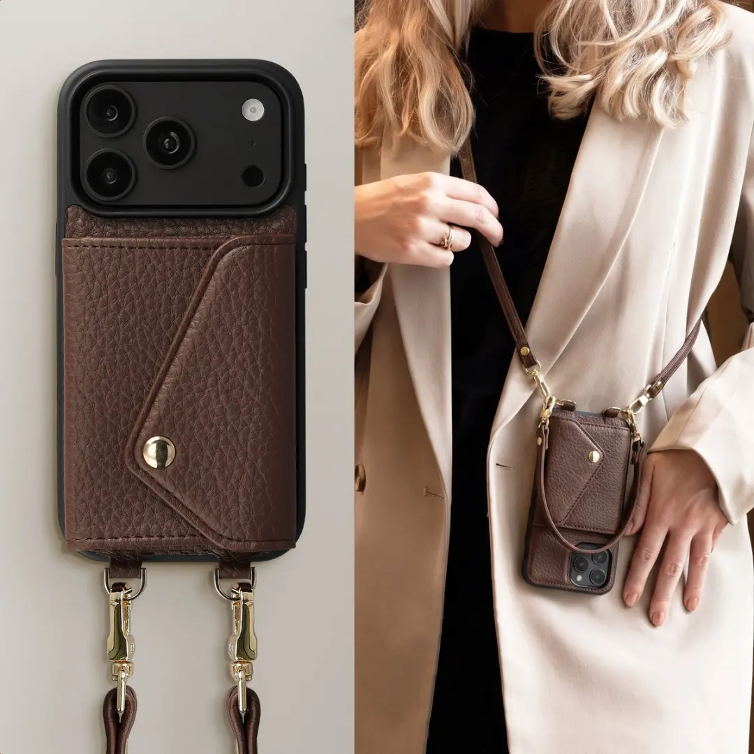 Selencia Sera Koordhoes iPhone 17 Pro - 3 Pasjes - Donkerbruin
