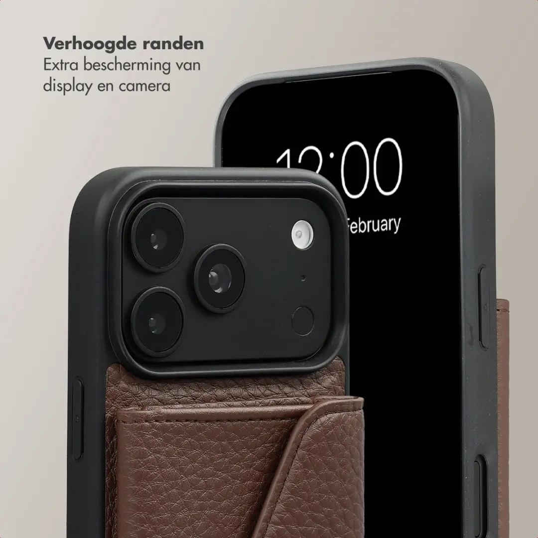 Selencia Sera Koordhoes iPhone 17 Pro - 3 Pasjes - Donkerbruin