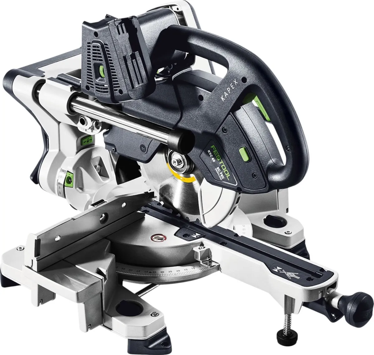 Festool KAPEX KSC 60 EB-Basic accu afkortzaag 18 V / 36 V 216 mm borstelloos + 4x accu 5.0 Ah + lader + Systainer