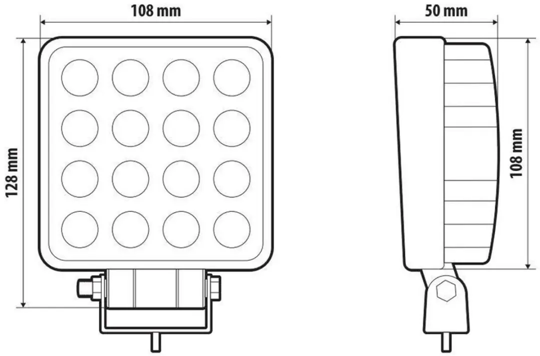 Lampa WL-31 LED Werklamp 12/24V - 48W - 2400 Lumen - Zwart