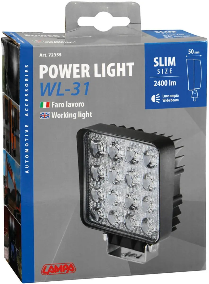 Lampa WL-31 LED Werklamp 12/24V - 48W - 2400 Lumen - Zwart