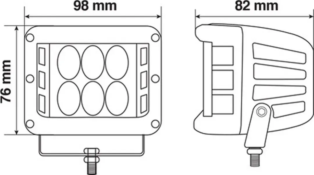 Lampa WL-24 Werklamp 12 LED 36W - 3000 Lumen - Zwart