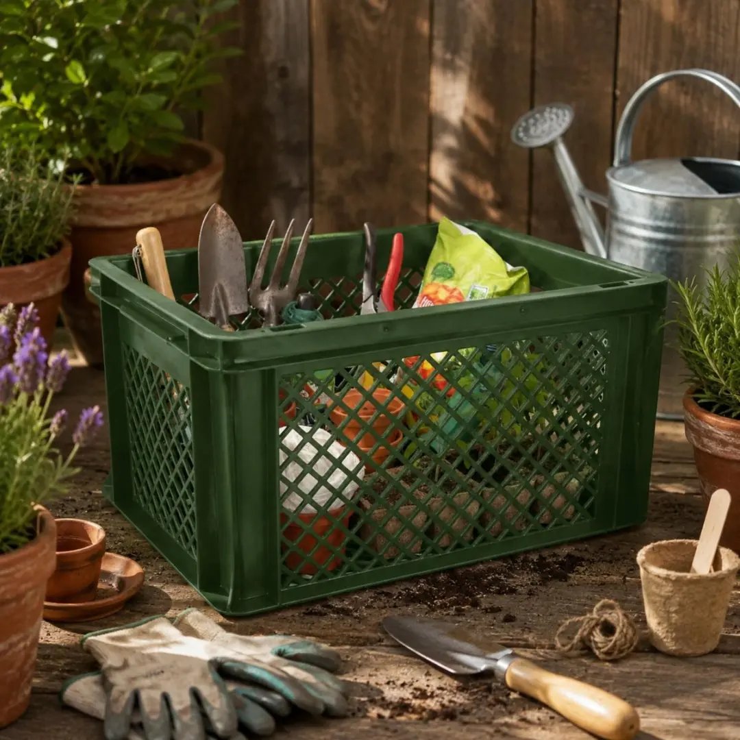 Bellatio Design Opbergbox 3x - Legergroen - 40x30x22cm
