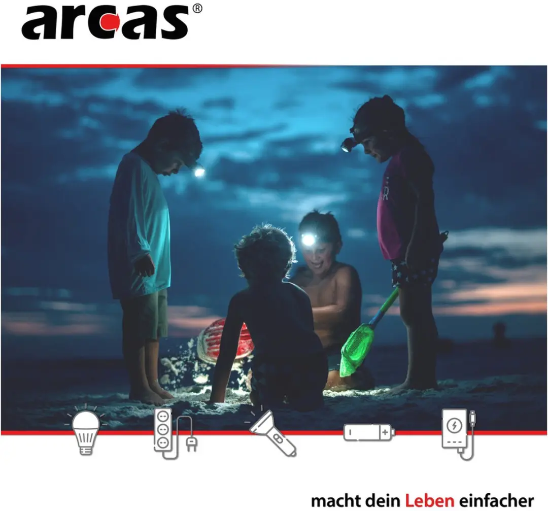 Arcas 30710010 Hoofdlamp 5W - 160 Lumen - Zwart