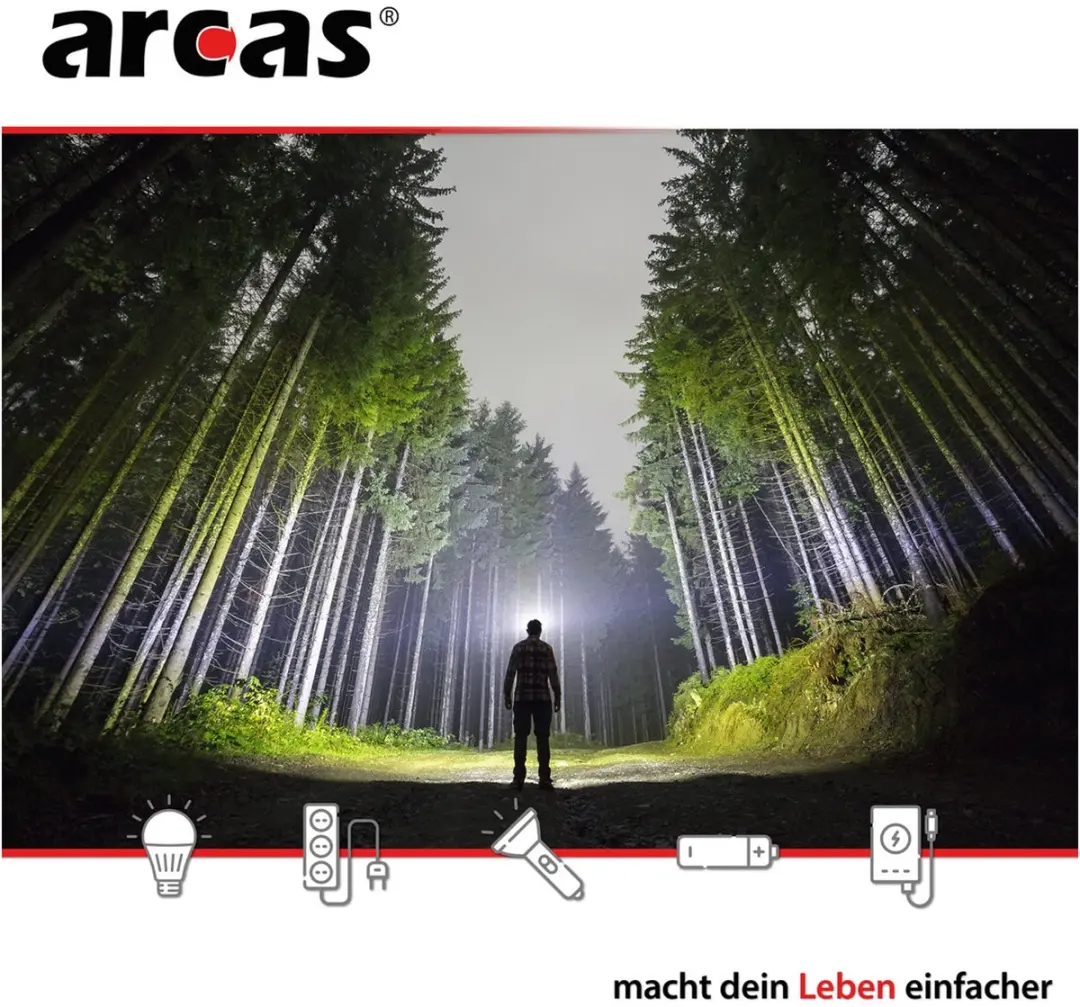 Arcas 30710010 Hoofdlamp 5W - 160 Lumen - Zwart