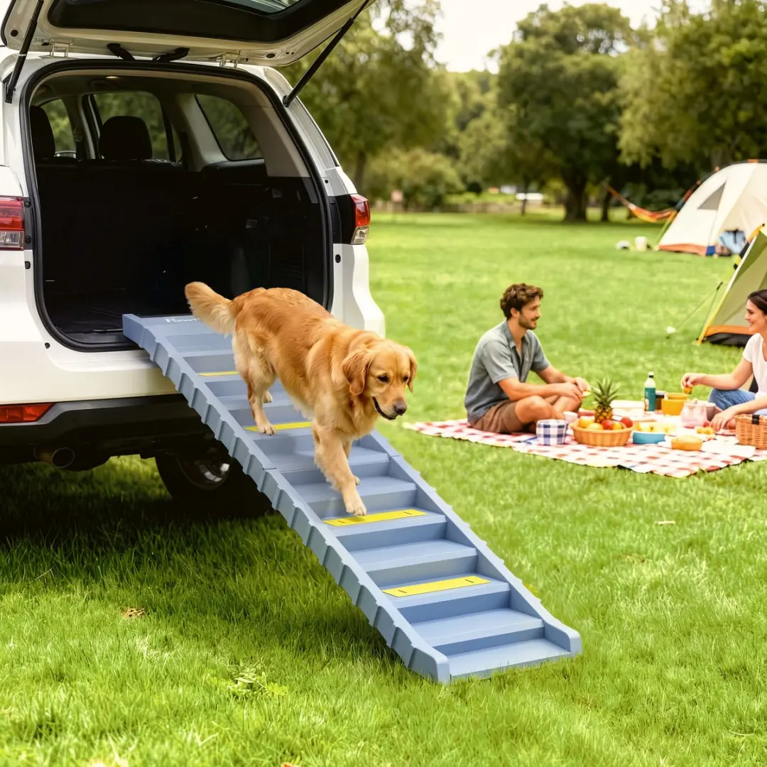 Pawhut Pet Ramp Kunststof - 154x40x7,5cm - Grijs