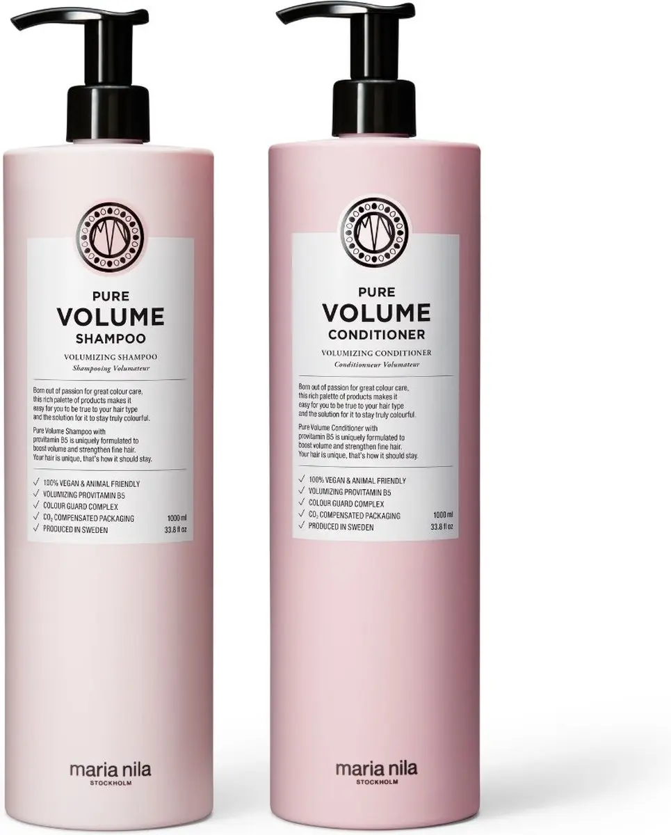 Maria Nila Pure Volume XL Care Set - Shampoo & Conditioner 1000ml