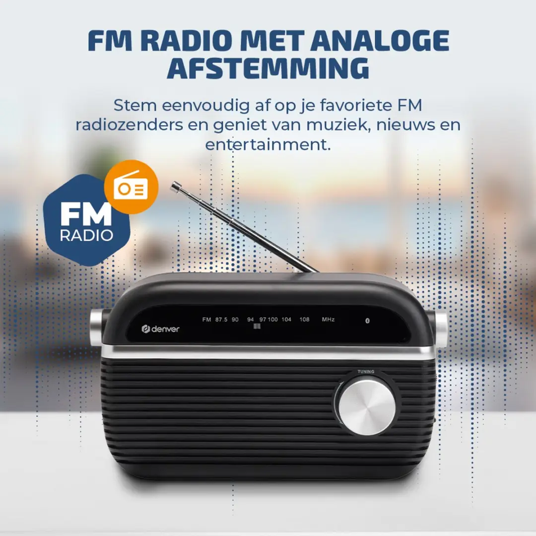 Denver TRB-67 Retro Noodradio - Zwart