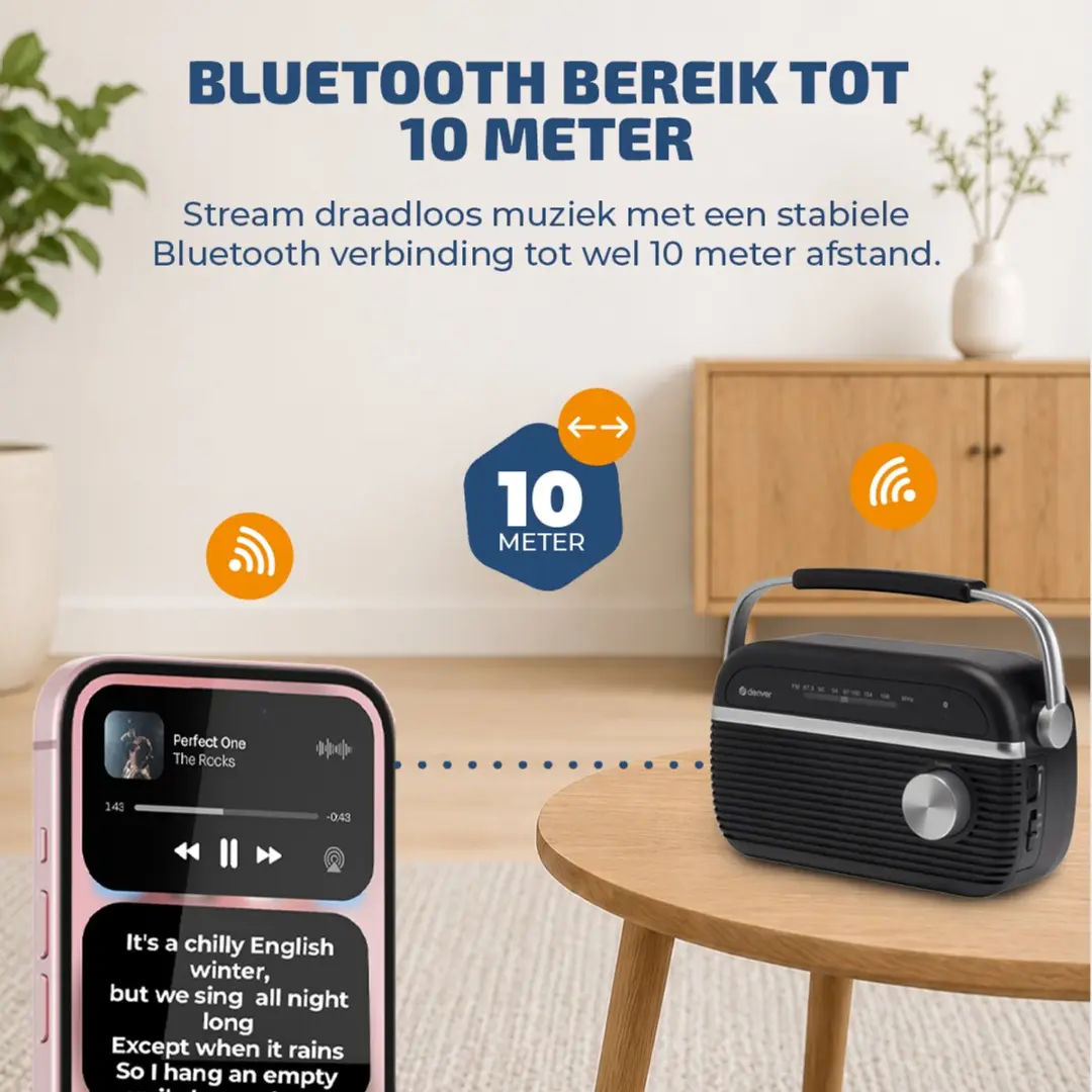 Denver TRB-67 Retro Noodradio - Zwart