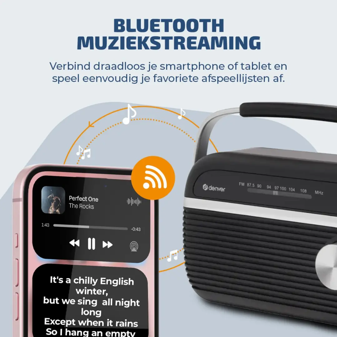 Denver TRB-67 Retro Noodradio - Zwart