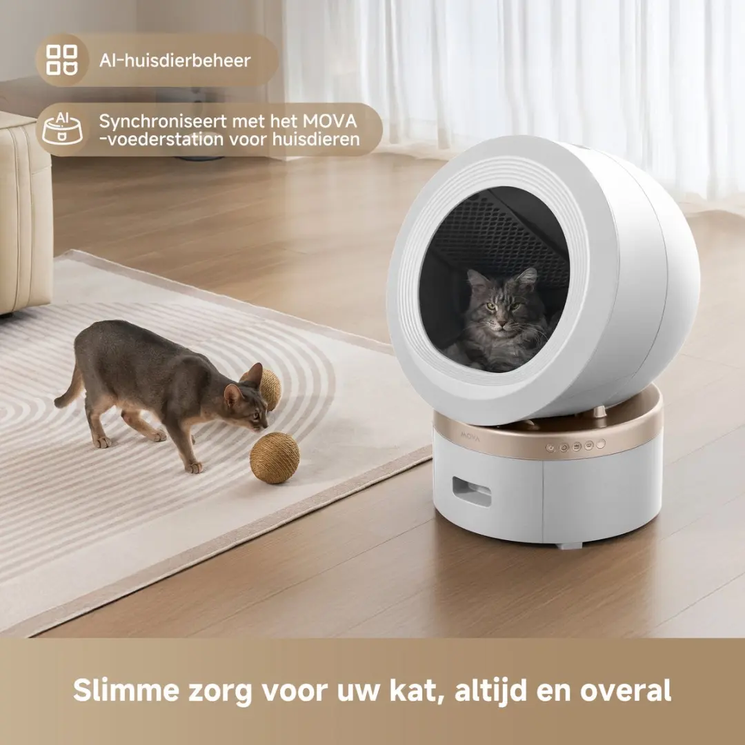 Mova LR10 Prime Slimme Kattenbak - 60L - Wit