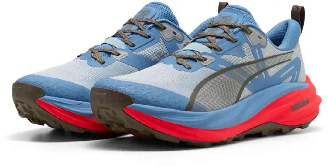PUMA Voyage Nitro 4 Hardloopschoenen 41 - Trail - Zen Blue/Ultra Red/Mouse Gray