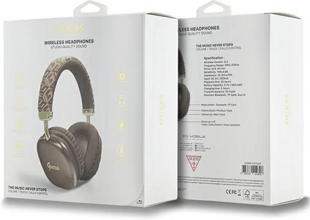 GUESS G-Cube BHK1GC Bluetooth Koptelefoon - Bruin - afbeelding 4 van 6