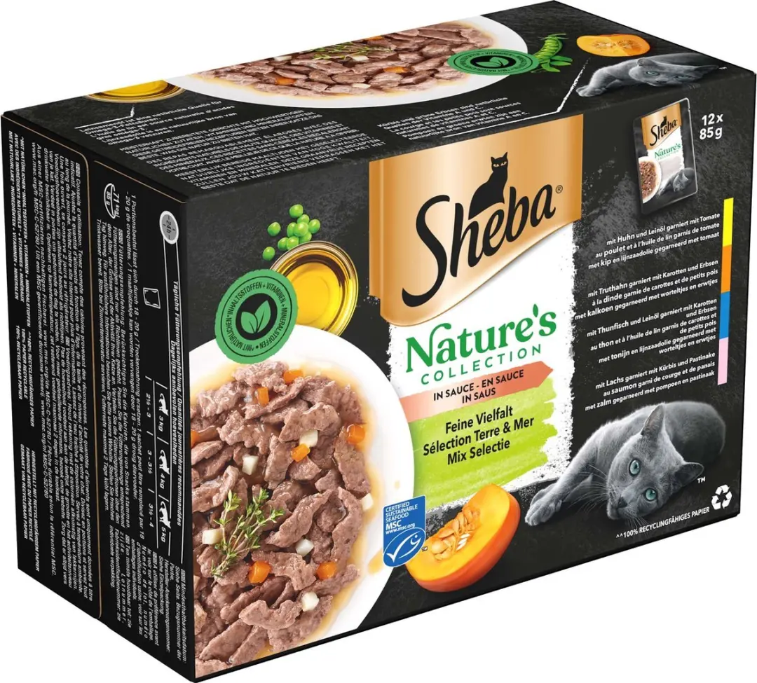 Sheba Nature's Collection Kattenvoer Natvoer Kip Kalkoen Tonijn Zalm