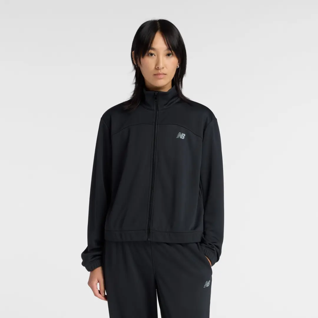 New Balance Sport Double Knit Dames Sportjas L - Zwart