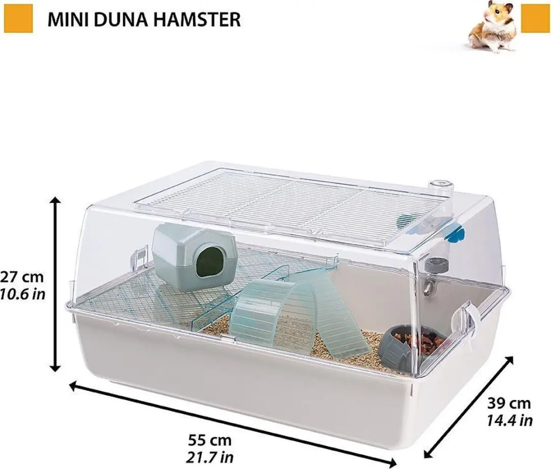 Ferplast Mini Duna Hamsterkooi 55x39cm - Wit - 7-delig