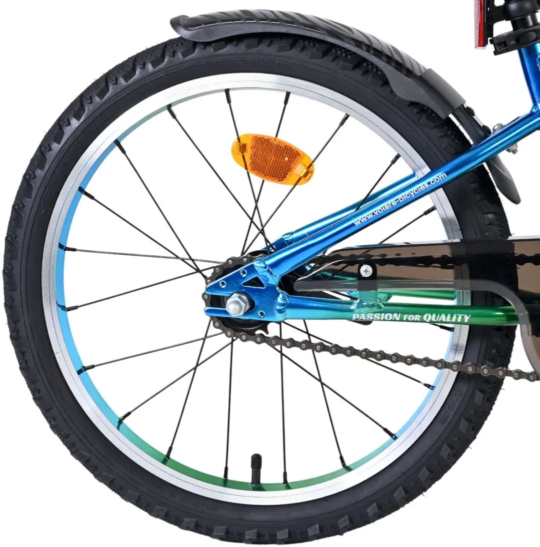 Volare Chrome Kinderfiets 18 inch - 1 Versnelling - Blauw Groen