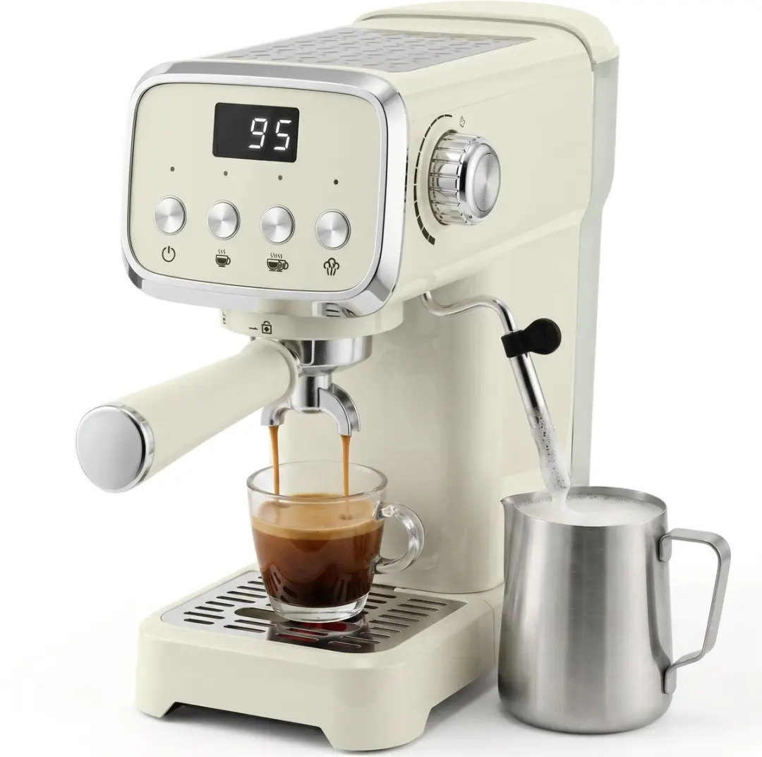 Homcom Halfautomatische Pistonmachine 20 bar 1.2L