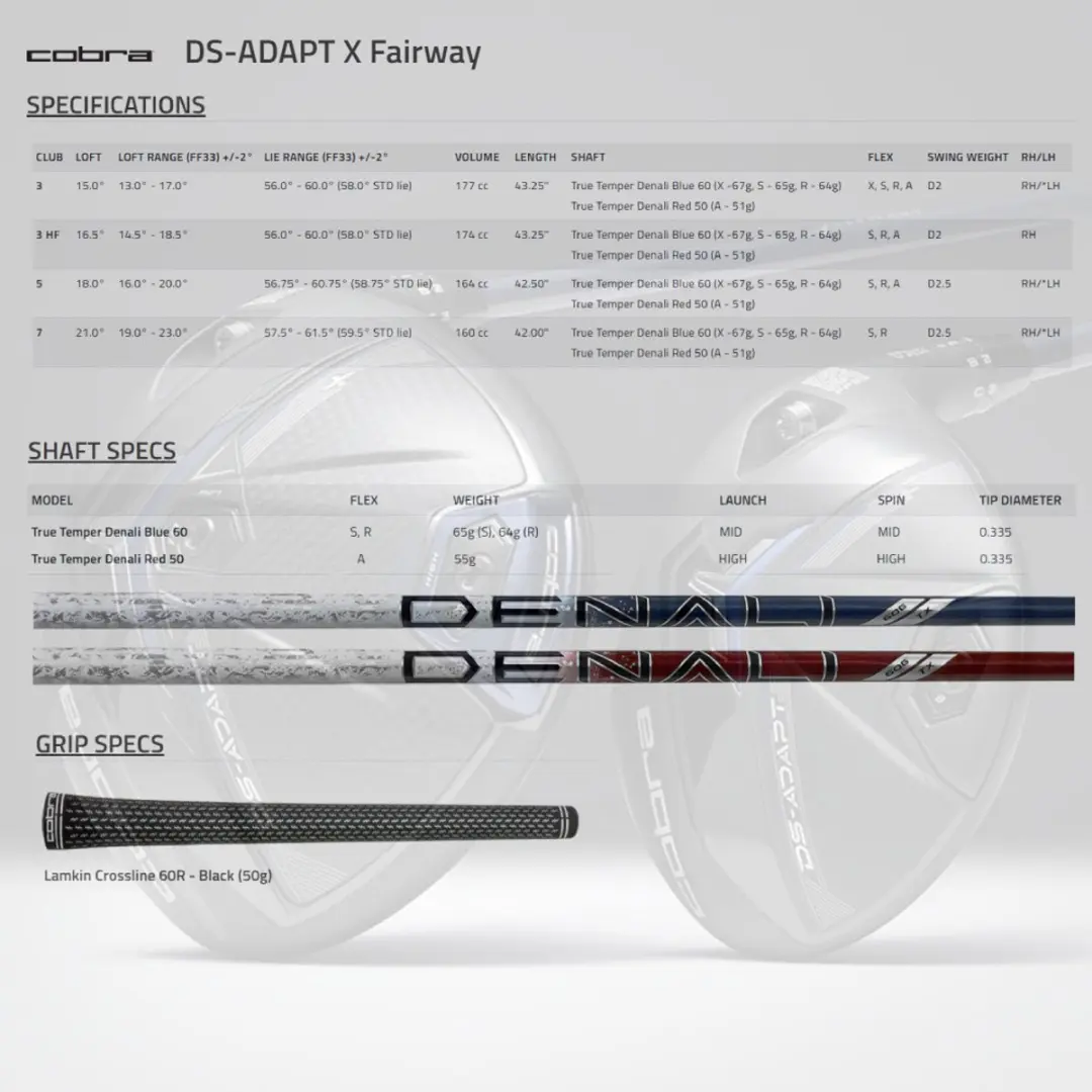 Cobra DS-Adapt X Fairway Wood 2025 - 15,5° Rechtshandig Senior