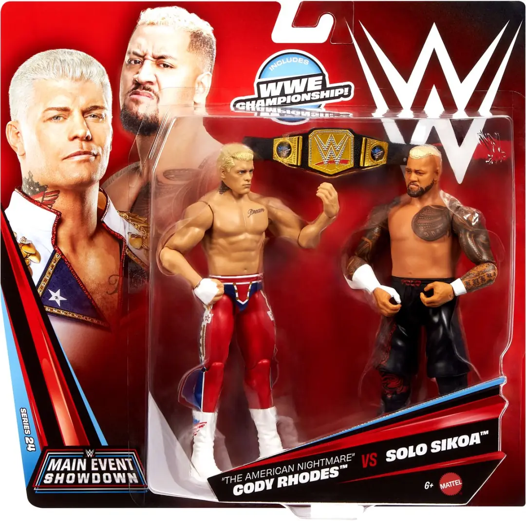 Mattel WWE Hoofdevenement Cody Rhodes vs Solo Sikoa JHJ54 - Meerkleurig