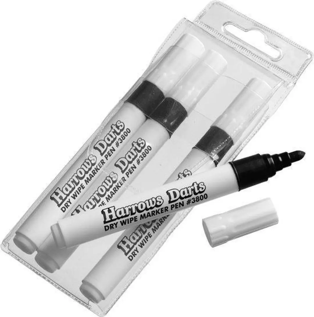 Harrows Scorebord + Markers 4-delig - Wit