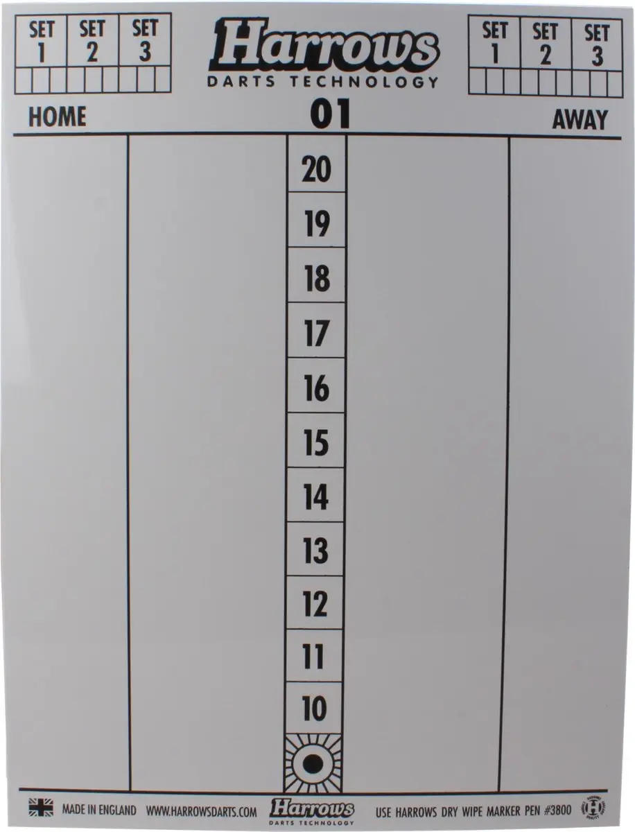Harrows Scorebord + Markers 4-delig