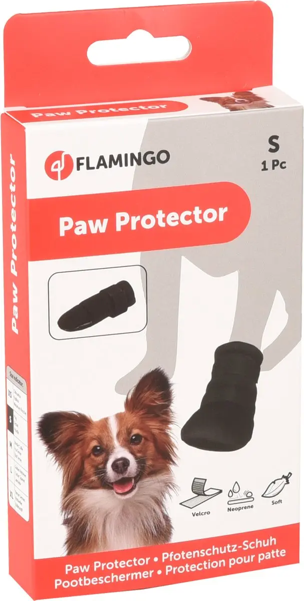 Flamingo Pootbeschermer Hondenschoenen - Zwart S - afbeelding 4 van 6