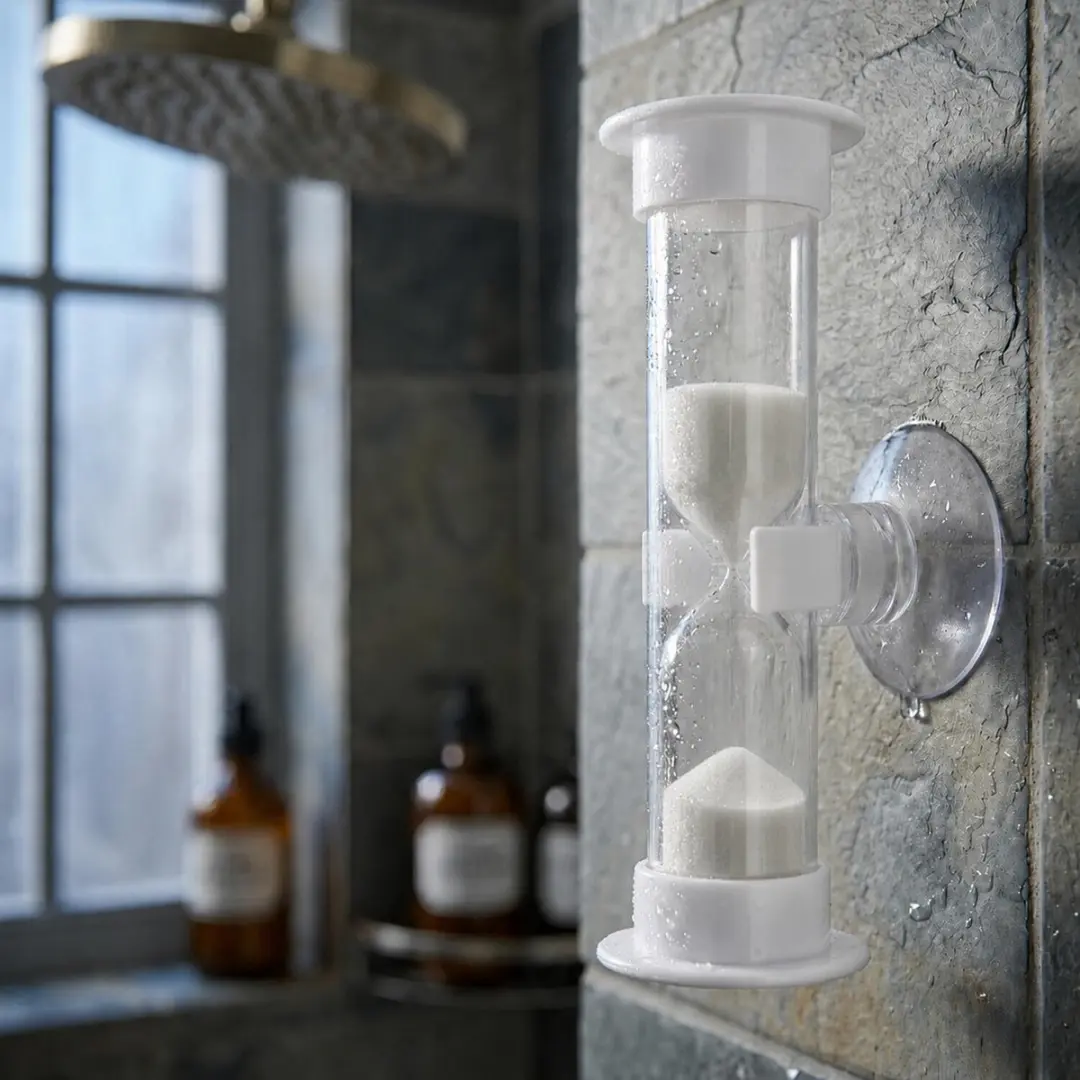 Bellatio Design Zandloper Douche/Badkamer Timer 5 Min - Wit