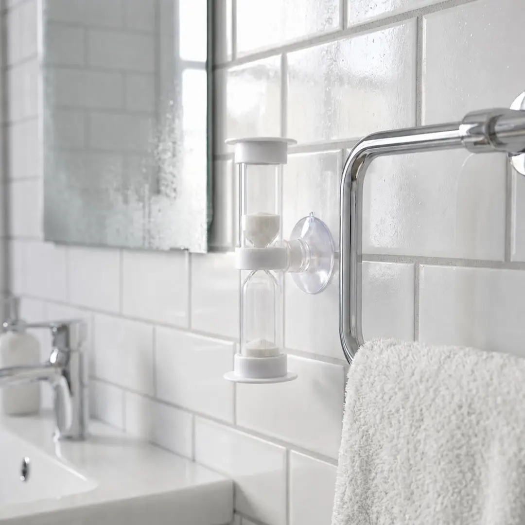 Bellatio Design Zandloper Douche/Badkamer Timer 5 Min - Wit