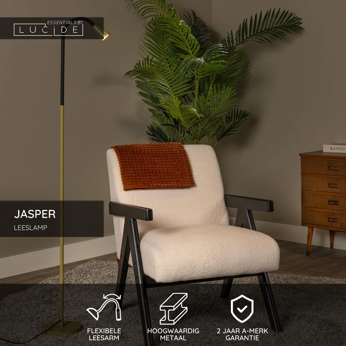 Lucide Jasper Leeslamp GU10 - Groen