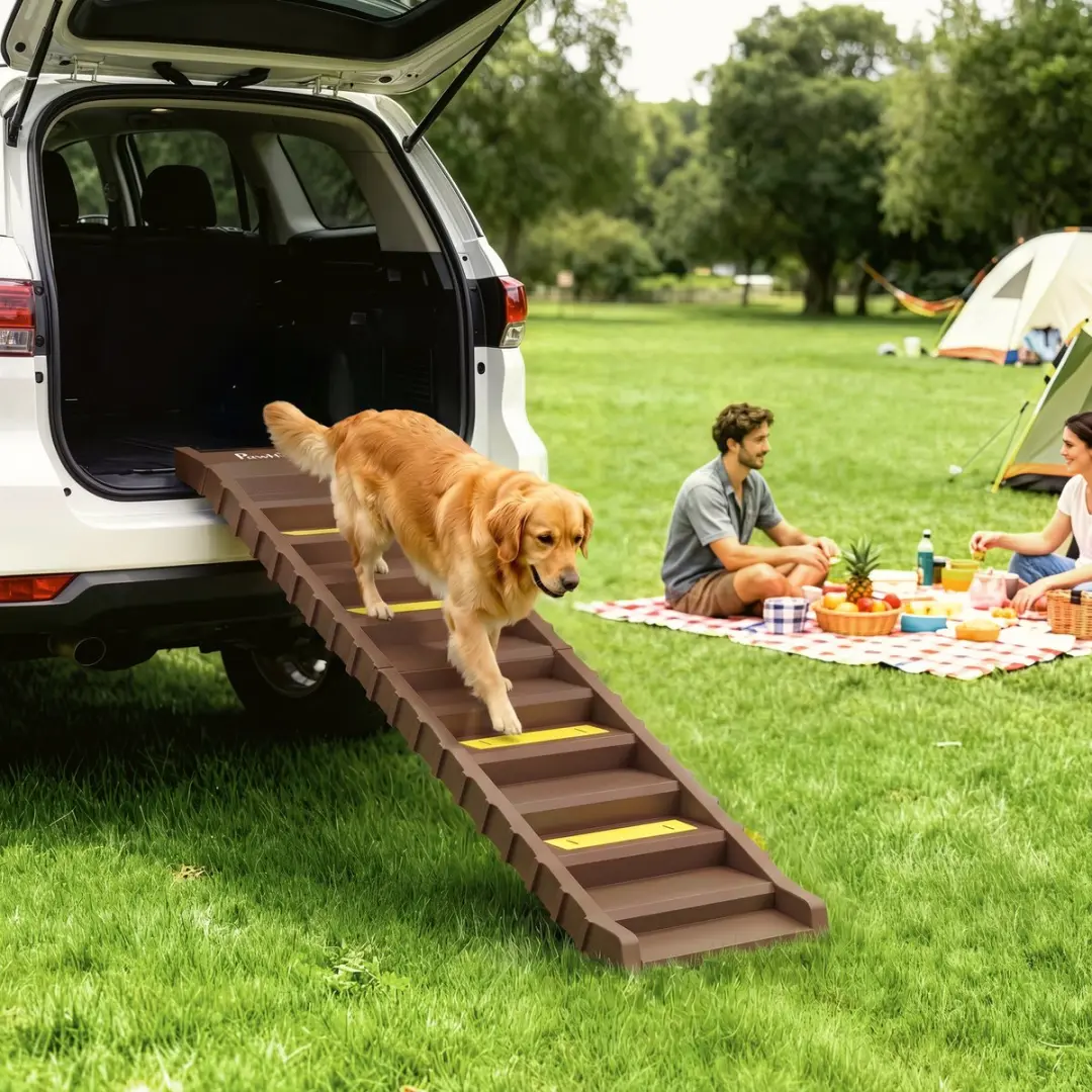 Pawhut Pet Ramp - 154x40x7,5cm - Bruin