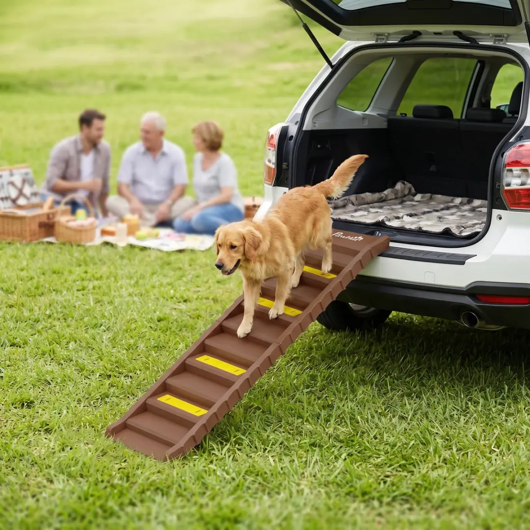 Pawhut Pet Ramp - 154x40x7,5cm - Bruin