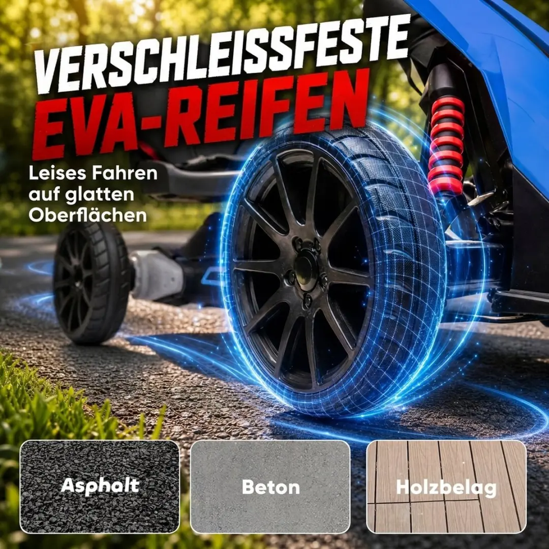 Homcom Electric Ride-on Kart Blauw - afbeelding 6 van 6