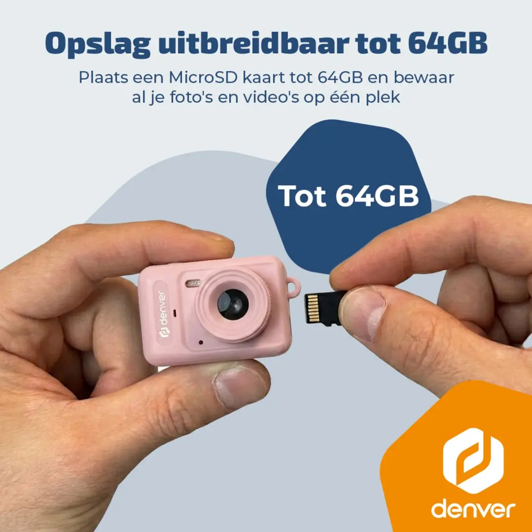 Denver DMC1003 Mini Camera - 3MP Foto & FullHD Video - Roze