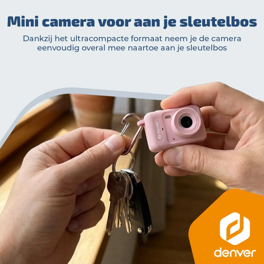 Denver DMC1003 Mini Camera - 3MP Foto & FullHD Video - Roze - afbeelding 6 van 6