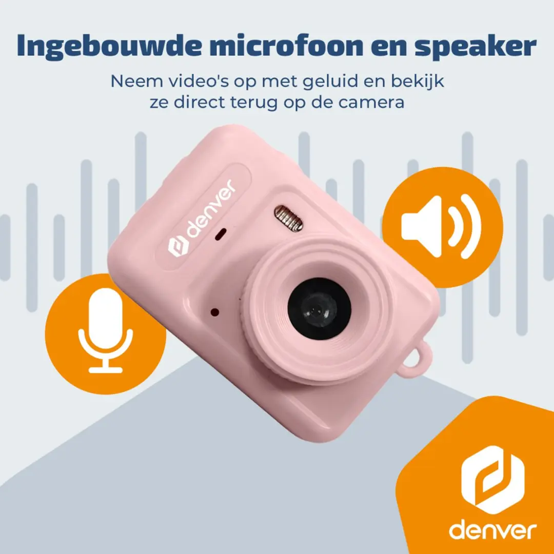 Denver DMC1003 Mini Camera - 3MP Foto & FullHD Video - Roze