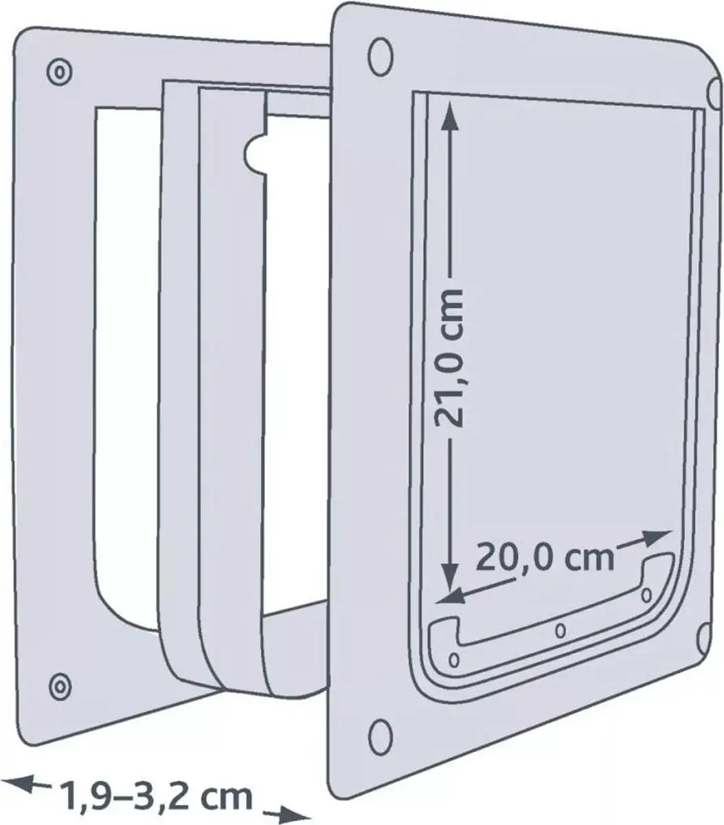 Trixie 2-Weg Hondenluik Wit - XS-S 25x29cm